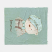 Sweet Teddy Bear Name Persoonlijk Fleece Deken (Voorkant (Horizontaal))