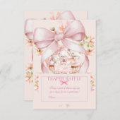 Sweet Teddy Bear Nursery Floral Insert Informatiekaartje (Voorkant / Achterkant)