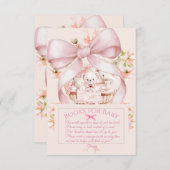 Sweet Teddy Bear Nursery Floral Insert Informatiekaartje (Voorkant / Achterkant)