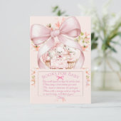 Sweet Teddy Bear Nursery Floral Insert Informatiekaartje (Staand voorkant)