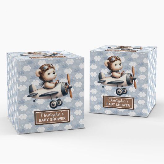 Sweet Teddy Bear Pilot Shower Boy Favoriete Box Bedankdoosjes
