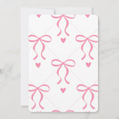 Sweet Teddy Bear & Pink Bow Baby Girl Shower Kaart (Achterkant)