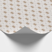 Sweet Teddy Bear Plaid Wrapping Paper Roll Cadeaupapier (Hoek)
