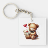 Sweet Teddy Bear Valentijnsdag Be Mine Sleutelhanger (voorkant)