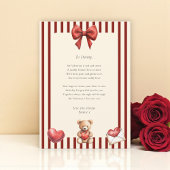 Sweet Teddy Bear Valentine Love Letter Poem card  Kaart