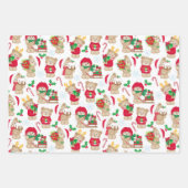 Sweet Teddy Bears 3 Coördinatie kerstmis Inpakpapier Vel (Voorkant)