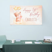 Sweet teddy beer verjaardagsfeest gepersonaliseerd spandoek (Beurs)
