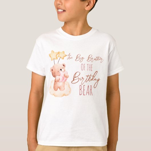 Sweet teddybeer verjaardagsfeest gepersonaliseerd t-shirt (Voorkant)