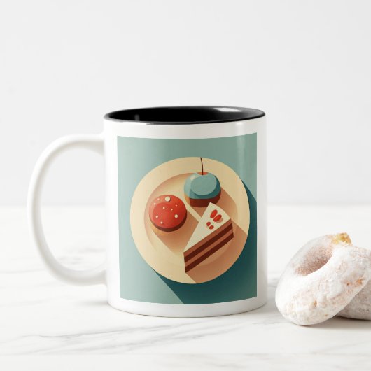 Sweet Temptages Tweekleurige Koffiemok (Met donut)
