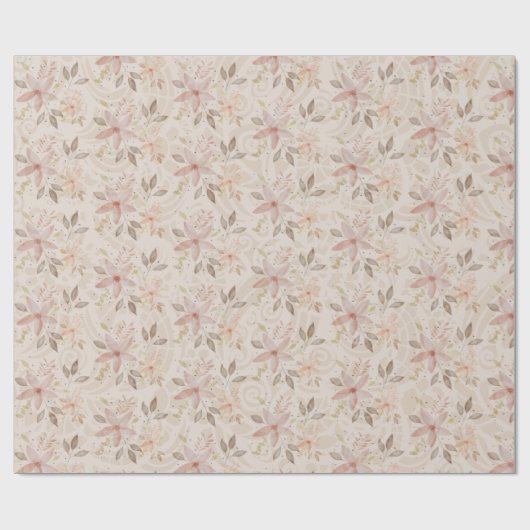 Sweet Terracotta Blush Waterverf Lace Pattern Cadeaupapier (Vlak)