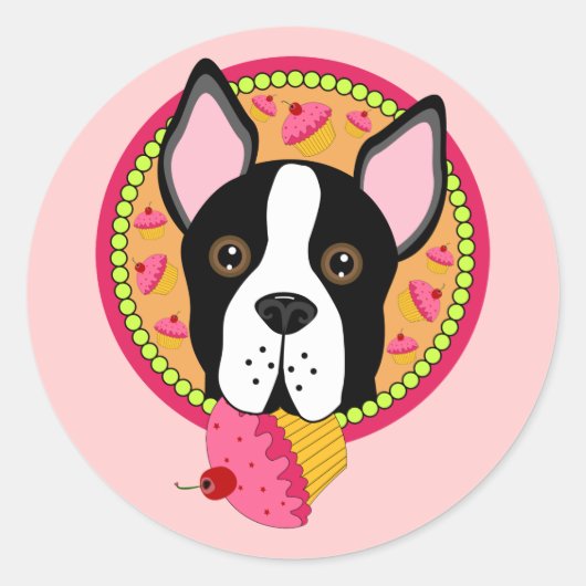 Sweet Terrier Ronde Sticker (Voorkant)