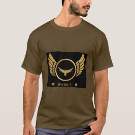 Sweet Text Eagle Afbeelding Bruin Kleur Man of Man T-shirt