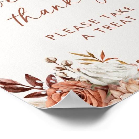 Sweet Thank You Favors Boho Vrijgezellenfeest Sign Poster (Hoek)