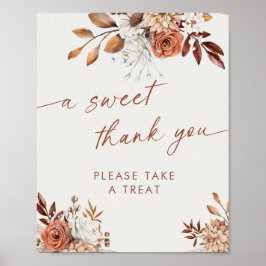 Sweet Thank You Favors Boho Vrijgezellenfeest Sign Poster