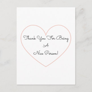 Sweet Thank You For Being A Nice Person Heart Card Briefkaart