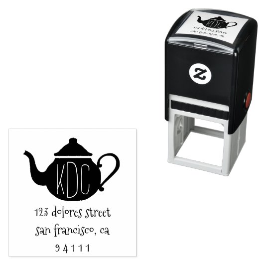 Sweet Theepot Monogram retour adres stempel (In situ)
