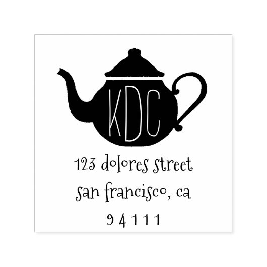 Sweet Theepot Monogram retour adres stempel (Design)