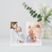 Sweet Three Foto Baby shower Dank u Briefkaart (Staand voorkant)