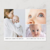 Sweet Three Foto Baby shower Dank u Briefkaart (Voorkant)