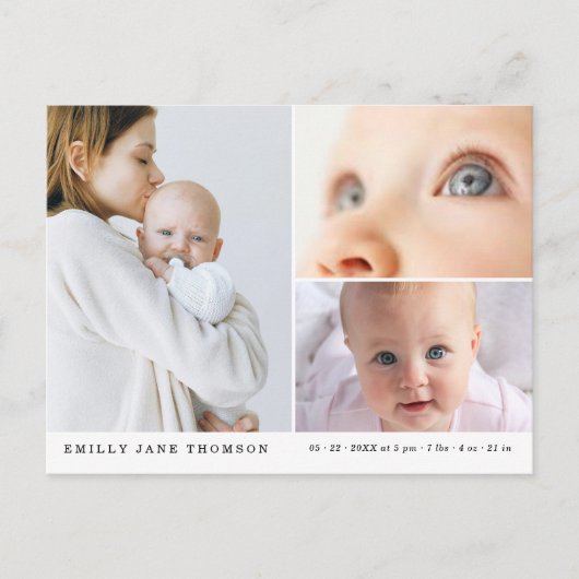 Sweet Three Foto Baby shower Dank u Briefkaart (Voorkant)