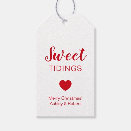 Sweet Tidings Labels voor Kerst Snoep & Treats Cadeaulabel (Voorkant)