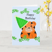 Sweet Tiger in een Pet van de Birthday Kaart (Gele Bloem)