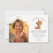 Sweet tiger kind's birthday celebration foto bedankkaart (Voorkant)