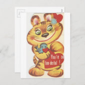 Sweet Tiger Valentijn Feestdagenkaart (Voorkant / Achterkant)