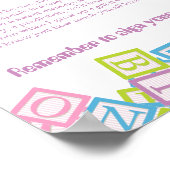 Sweet Time Capsule Blocks First Birthday Keepsake  Poster (Hoek)