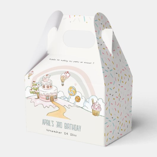 Sweet Time Snoep Kute Pastel Kids Birthday Bedankdoosjes (Voorkant Zijde)
