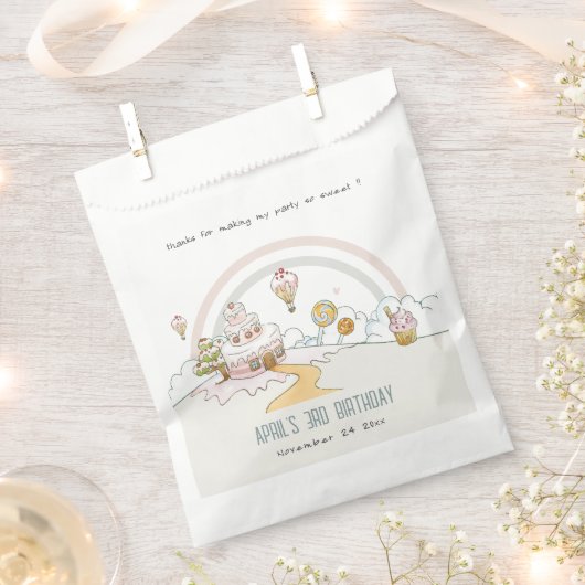 Sweet Time Snoep Kute Pastel Kids Birthday Bedankzakje (Geknipt)