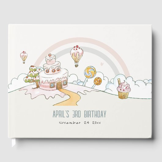 Sweet Time Snoep Kute Pastel Kids Birthday Gastenboek (Voorkant)