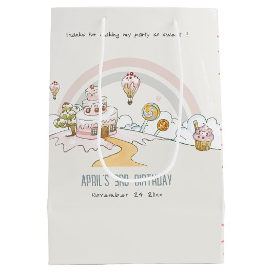 Sweet Time Snoep Kute Pastel Kids Birthday Medium Cadeauzakje (Achterkant)