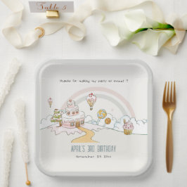 Sweet Time Snoep Kute Pastel Kids Birthday Papieren Bordje