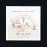 Sweet Time Snoep Kute Pastel Kids Birthday Servet<br><div class="desc">Het is een Elegant Simple Scetchy waterverf Illustration of pastel snoep land,  cupcake hot air ballonnen,  snoepjes en regenboog,  perfect voor je kleine verjaardagsfeestje. Het is zeer gemakkelijk om,  met uw persoonlijke details aan te passen. Als u een ander bijpassend product of aanpassing nodig hebt,  bericht dan via Zazzle.</div>