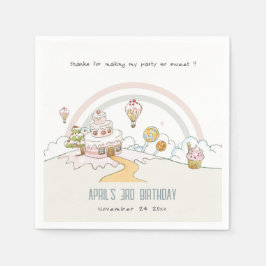 Sweet Time Snoep Kute Pastel Kids Birthday Servet