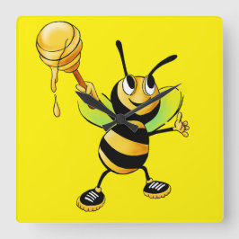 Sweet Time with Our Honey Bee Clock! 🍯🐝 Vierkante Klok