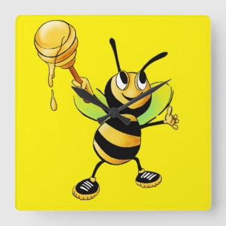 Sweet Time with Our Honey Bee Clock! 🍯🐝 Vierkante Klok