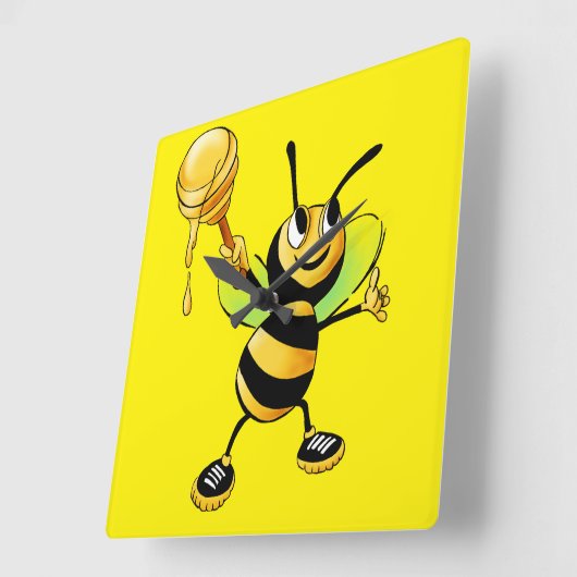 Sweet Time with Our Honey Bee Clock! 🍯🐝 Vierkante Klok (Hoek)
