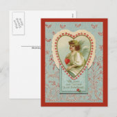 Sweet Tiny Hearts Valentijn op faux kant Feestdagenkaart (Voorkant / Achterkant)