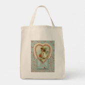 Sweet tiny hearts Valentine on faux lace Tote Bag (Achterkant)