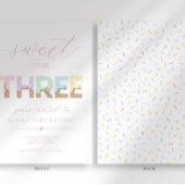 Sweet to be 3 Ice Cream Party Uitnodiging