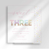 Sweet to be 3 Ice Cream Party Uitnodiging