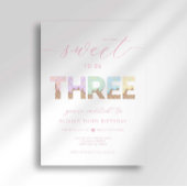 Sweet to be 3 Ice Cream Party Uitnodiging