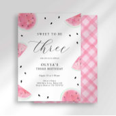 Sweet to be 3 Watermeloen Derde Verjaardag Uitnodi Kaart