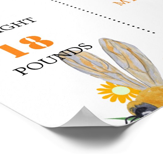 Sweet to be Een Baby 1e Verjaardag Mijlpaal teken Poster (Hoek)