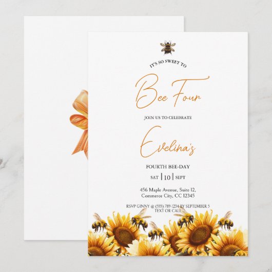 Sweet to Be Elegant Verjaardag Uitnodiging (Voorkant / Achterkant)