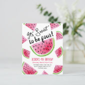 Sweet to be Four Melon Verjaardagsfeestuitnodiging (Staand voorkant)