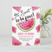 Sweet to be Four Melon Verjaardagsfeestuitnodiging Kaart (Staand voorkant)