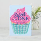 Sweet to be One Cupcake Kinder eerste verjaardag Kaart (Staand voorkant)